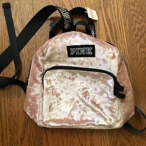 PINK by Victoria Secret NWT Pink velvet mini backpack NWT